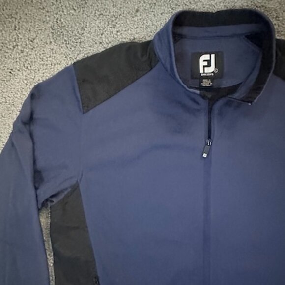 FootJoy Dry Joys Men’s Golf Jacket Long Sleeve Navy Black Zip Front Jacket, L - Picture 6 of 13